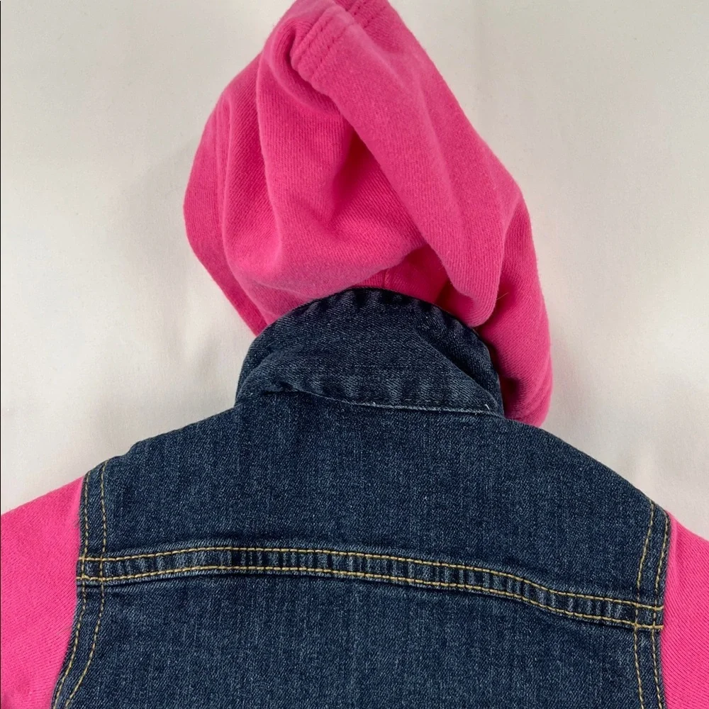 Arizona Jean Company - Girls Jean Jacket Jersey Hoodie - Size 24 months - Pink